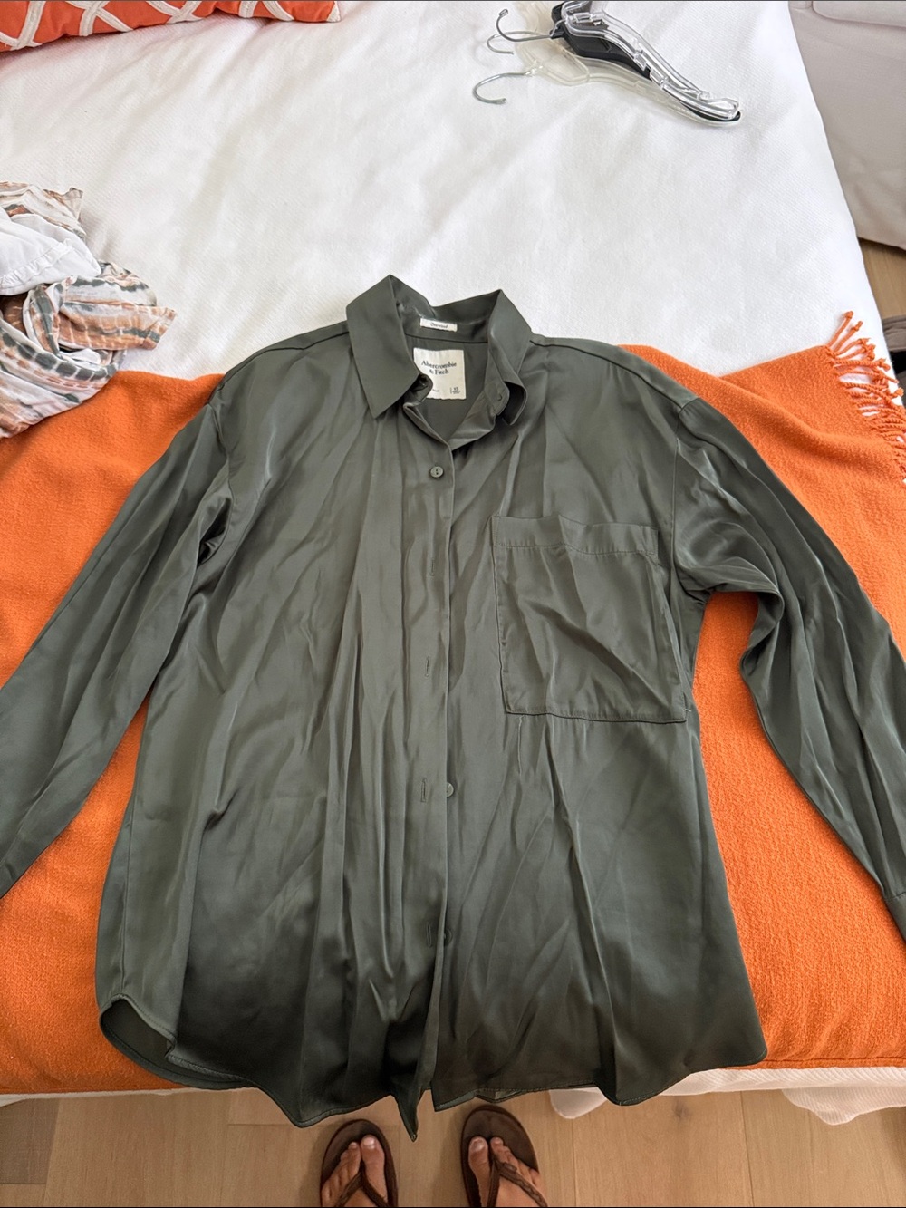 Abercrombie & Fitch Olive Green Lightweight Shirt Jacket